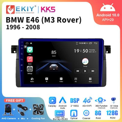 EKIY LTE Android 10 Car Radio For BMW E46 M3 318/320/325/330/335 Rover 75 GPS Navigation Multimedia Video Player Auto Carplay BT
