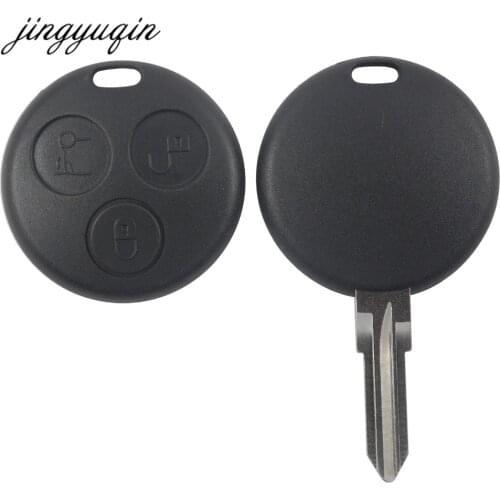 Jingyuqin 10pcs/lot For Mercedes for Benz Smart Fortwo Uncut Blade Key Shell 3 Buttons Remote Car Key Case Cover