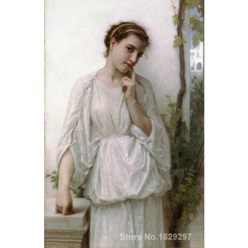 Painting for sale Reverie by William Adolphe Bouguereau Canvas High quality Hand painted