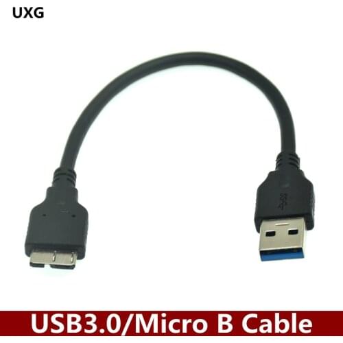 Short 10cm 5Gbps USB 3.0 A Male to Micro B Male Plug 10 Pin High Speed Adapter Converter Data Cable Cord Black 20cm 30cm 50cm