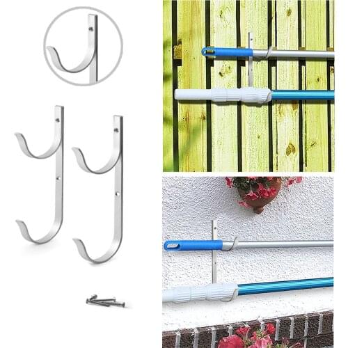 25# 2pc Hook For Telescopic Rod Net Pool Rod Hanger Aluminum Bracket Group Convenient Tool Durable Hanging Organizer Инструменты