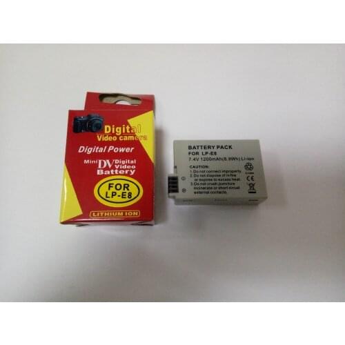 High Quality 1PCS 7.4V 1200mAh Li-ion Battery LP-E8 LP E8 LPE8 Rechargeable camera Battery for Canon 550D 600D 650D 700D battery