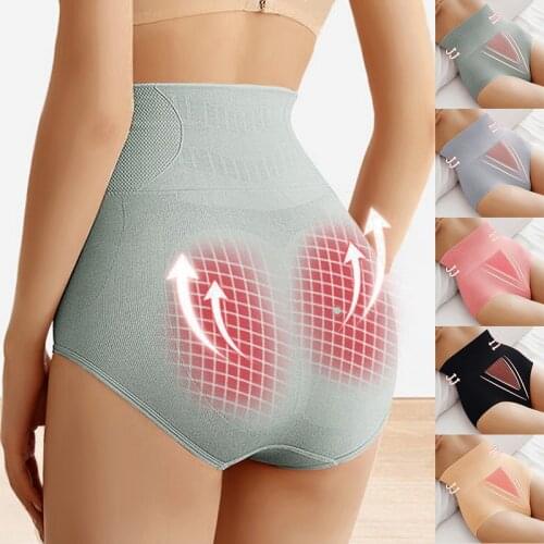 2021 Womens 3D Honeycomb High Waist Flexibility Tummy Control Panties Solid Color Butt Lifter Shapewear Slimming Underwear