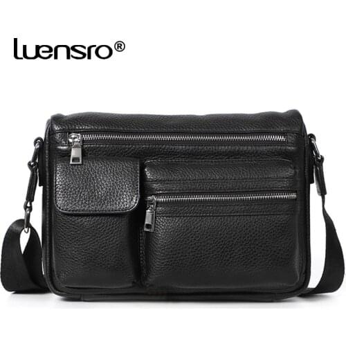 100% Genuine Leather Men Bags High Quality Mens Shoulder Bag Male Vintage Crossbody Bags for Men Messenger Bag Leather Satchels