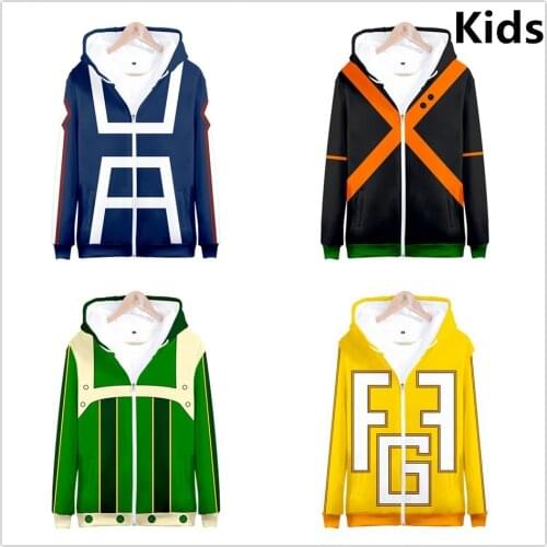 2 To 14 Years Kids Hoodies My hero academia 3D Printed Hoodie Sweatshirt Boys Girls Boku no Hero Academia Jacket Teen Clothes
