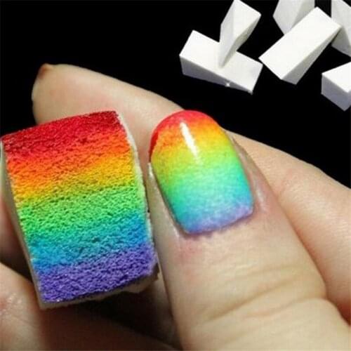 Wholesale Sponge Nail Art Stamping Nail Gradient Rainbow Soft Triangle Nail Art Sponge Block Stamping Stamper Painting Tool 30