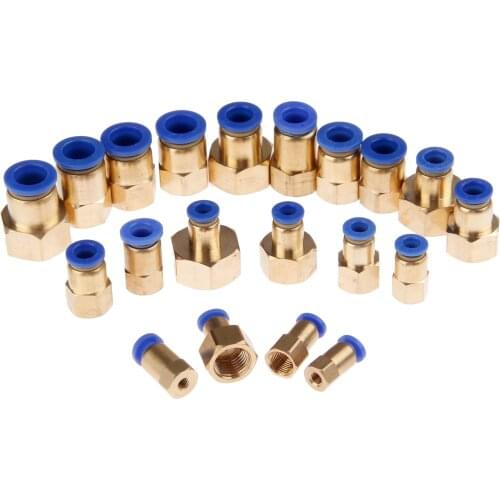 5Pcs Pneumatic Fittings Quick Push In Connector 1/8'' 1/4'' 3/8'' 1/2'' M5 Female Thread-4 6 8 10 12mm Tube Straight Connection