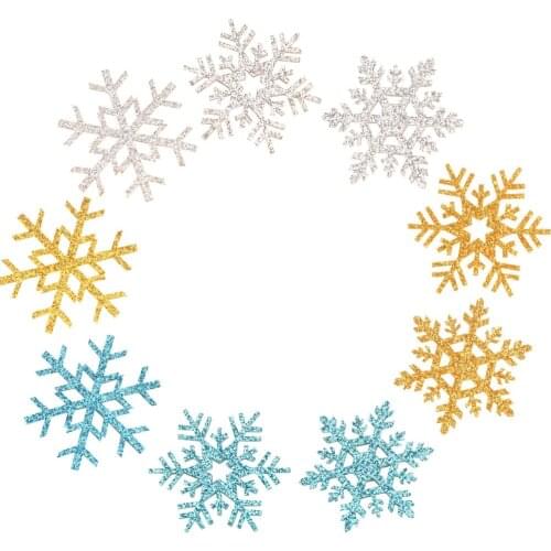 500PCS 4cm Snowflake Christmas decorations Accessory Hair Accessories for Kids DIY Head wrap No Hairclip No Hairband headband