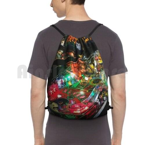 Backpack Drawstring Bags Gym Bag Waterproof Lights Games Arcade