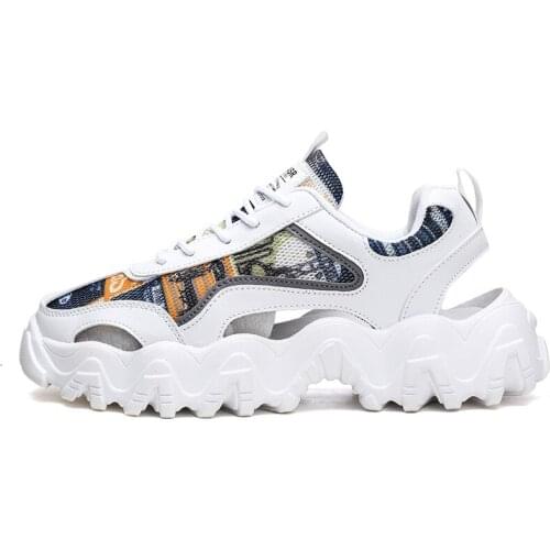 2021 Summer Fashion Hollow Sandals Breathable Mesh Comfortable Insole Thick Bottom Non-slip Wear-resistant Couple Sports Sandals