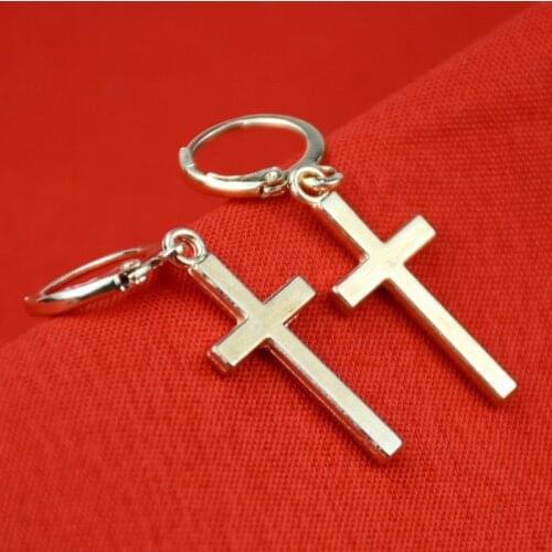 Fashion Personality Cross Dangle Drop Earrings Punk Style Wmen Men Earrings Unisex Jewelry Hip Hop Jewelry Accessories