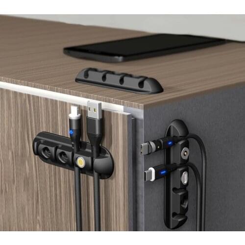 Silicone Cable Organizer USB Magnetic Winder Cable Holder Desktop Tidy Management For Mouse Keyboard Earphone Clips Holder