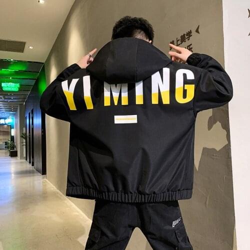 2021 Spring Hot Sell New Trend Hooded Mens Jacket For Men Casual Thin Streetwear Zipper Bomber Coat Oversize M-3XL Windbreaker