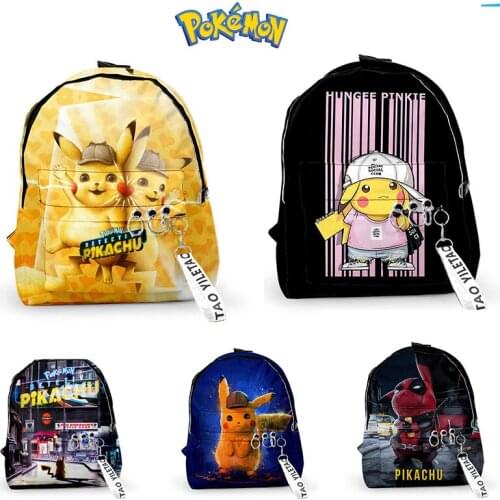 Pokemon Pikachu Anime Cartoon School Bags for Boys and Girls Waterproof Backpacks Child Book Bag Teenagers Backpack Travel Bag