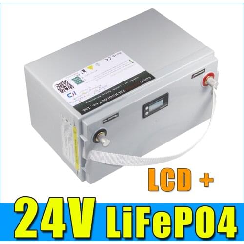 LCD Waterproof 24V 100AH LiFePO4 Battery Electric bicycle 24V Solar Golf Car lipo Battery for Forklift fork
