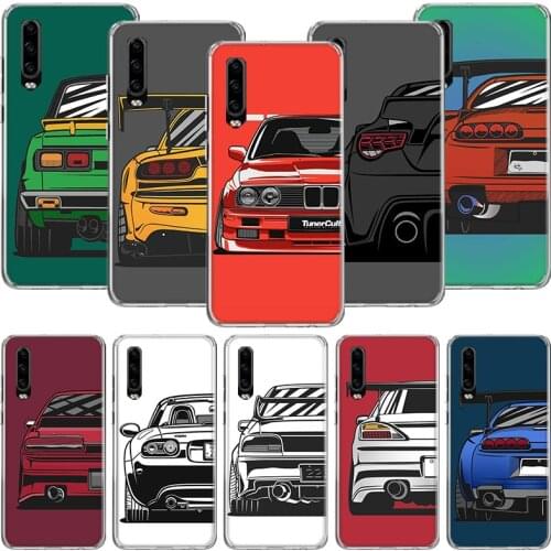 Japan JDM Sports Cars Comic Phone Case For Huawei P30 P40 P20 P10 Mate 20 10 30 Lite Pro P Smart Z Plus Printing Cover Coque She