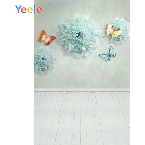 Flowers Butterfly Wooden Floor Baby Shower Portrait Photo Background Newborn Photozone Photography Backdrops For Photo Studio