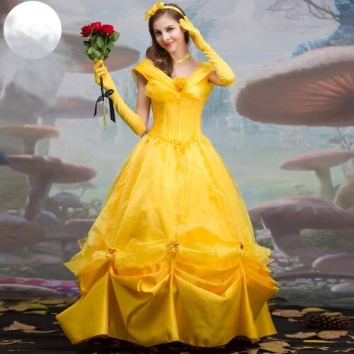Cosplay yellow Princess Dress Girls Dresses For women Party Clothing Adult Costume
