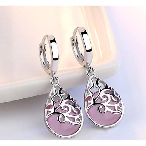 Opal earrings women fashion ears jewelry accessories hollow out earrings female party decorations