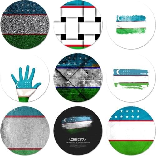 Uzbekistan Flag Icons Pins Badge Decoration Brooches Metal Badges For Backpack Decoration
