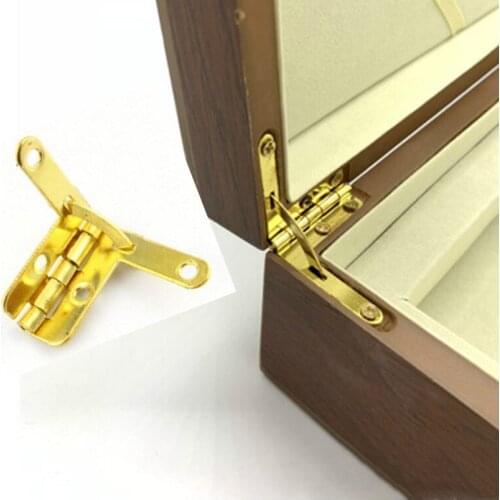 10Pcs Antique Bronze Hinge Support Frame Jewelry Wine Case Wooden Cigar Gift Box Lid 90 Degree Spring Furniture Decor Hardware