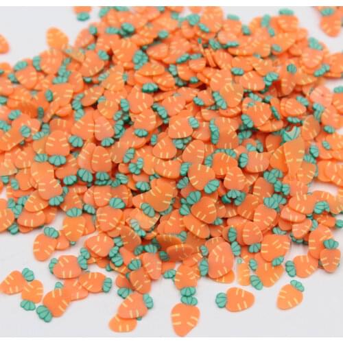 100g/lot Carrot Slices Polymer Clay Fruit Sprinkles for Arts and Mobile Decoration DIY Crafts Filler Accessories 5mm