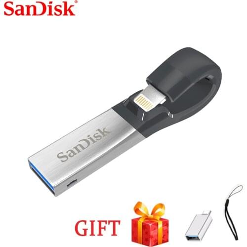 100%SanDisk Pen Drive 32GB USB Flash Drive 64GB USB 3.0 OTG Lightning Memory Stick Mini Pendrives for iphone ipad and PC SDIX30N