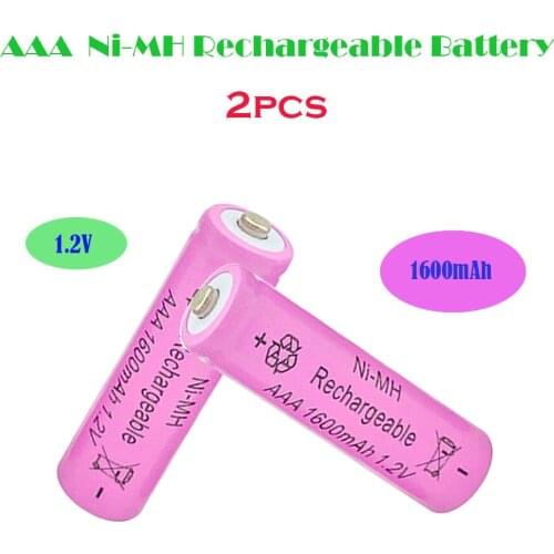 2/4/6/8pcs 1600mAh AAA Rechargeable Battery Ni-MH Rechargeable Battery Pink High Quality Pre-charged Batteries for Camera Toys
