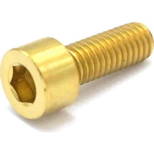 LOT 4 M6 x 16mm Golden TC4 GR5 Titanium Alloy Allen Hex Screw Column Head Bolts For Bicycle