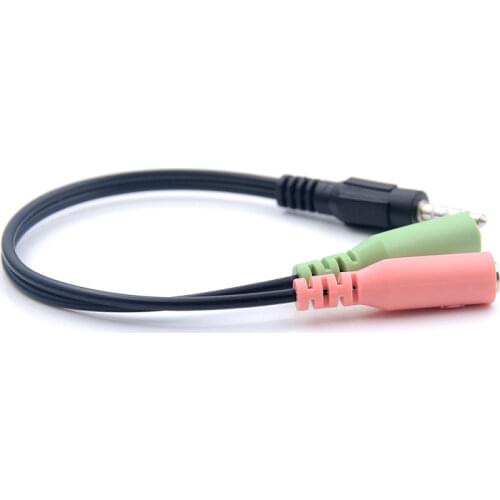 3.5mm Stereo Audio Male To 2 Female Headset Mic Y Splitter Cable Adapter Mobile Phone Adapters & Converters