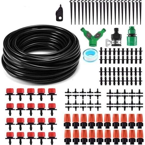 30m Automatic Micro Drip Irrigation System Garden Irrigation Spray Self Watering Kits with Adjustable Dripper