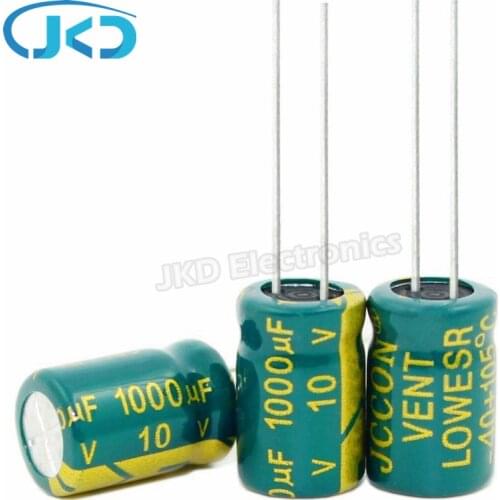 20pcs/lot 10V 1000UF 8*12mm aluminum electrolytic capacitor 1000uf 10V 20% high frequency electrolytic capacitor