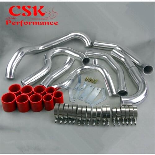 Aluminium Intercooler Hard Pipe piping hose Kit Fits For subaru Wrx Impreza GDA GDB 00-05 BLACK / BLUE / RED