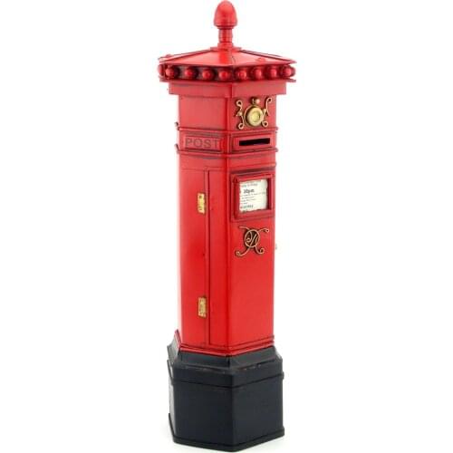 Antique London postbox ironwork handicraft model decoration household ornaments post office mail handicraft production of iron