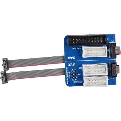 Atmel-ice 1.27 TO 2.54 TPI JTAG ISP AVR SAM SWD ATATMEL-ICE-ADPT 10-lead squid cable flat cble/adptr brd