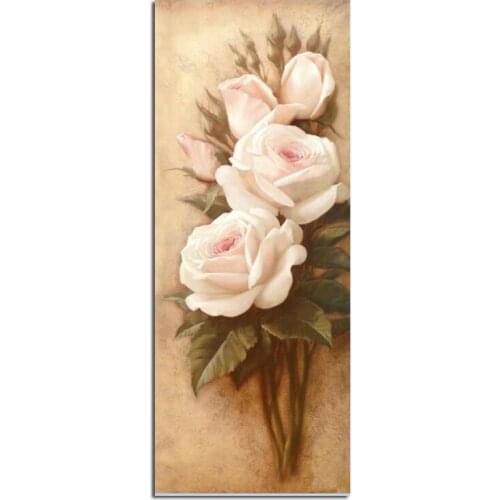 White rose 28x70cm Needlework Diamond Embroidery Painting Home Decoration Diamond Mosaic Pattern Full Square Diamond Painting