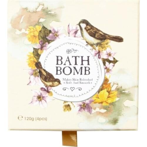 4Pcs Dried Flower Bath Bombs Gift Set with Essential Oils Spa Bubble for Women Birthday Mothers Day G99E