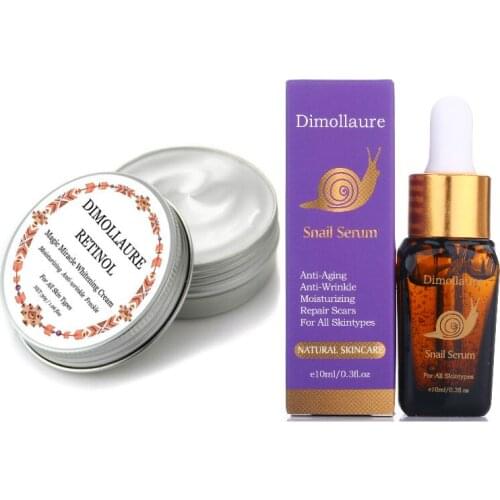 Dimollaure Retinol Cream snail Hyaluronic Acid peptidesant serum Reduce Freckles Melasma Whitening Moisturizing cream