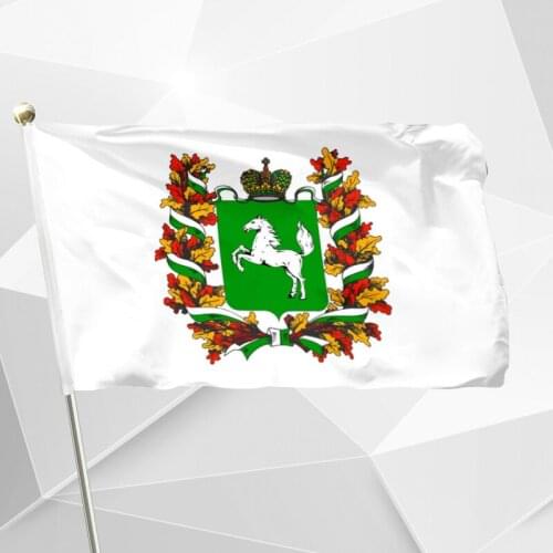 Russia Tomsk Oblast Flag 90x150cm 3x5ft 120g 100D Polyester Double Stitched High Quality 60x90cm 21x14cm Banner