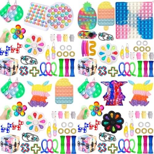 Fidget Toys Antistress Set Fidgets Push popetes Sensory Fidget Toys Pack Children Adult Autism Reliever Anti stress Fidjet Toys