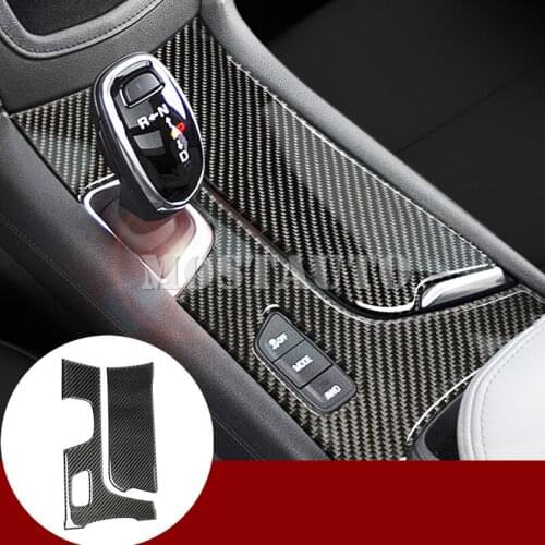 For Cadillac XT5 Carbon Fiber Gear Box & Water Cup Holder Trim Cover 2016-2019 2pcs Car Accessories Interior Car Decor Car Trim