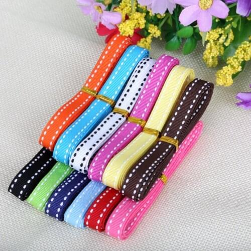 Fashion 12 Yards Mixed Color Dots Print Grosgrain Ribbons Handmade DIY Headwear Accessories Wedding Decorate Gift Wrap Supplies
