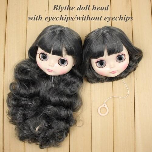 Blyth doll head with hair customize DIY 1/6 with or without eyechips Wild colorful soft long curly hair short hair