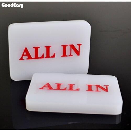 Square Acrylic All In Dealer Button Pressing Texas Hold'em ALL IN-Milk White Poker Chips Casino Club Accessories