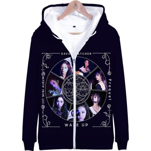 Dreamcatcher Kpop Zipper Hoodie 3D jacket Mode Lange Mouw Hoodies sweatshirt Men/Womens fashion sweetshirts kids coat