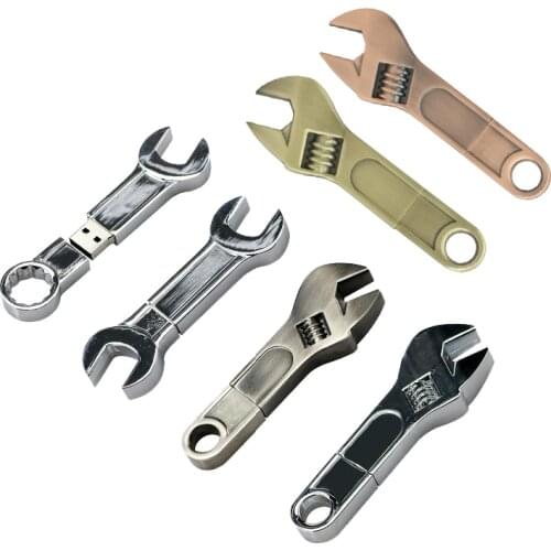 Metal Tool Pendrive Mini Spanner Wrench USB Flash Drive Memory Card Pen Drive USB Creative 4GB 16GB 32GB 64GB Usb Stick Gift