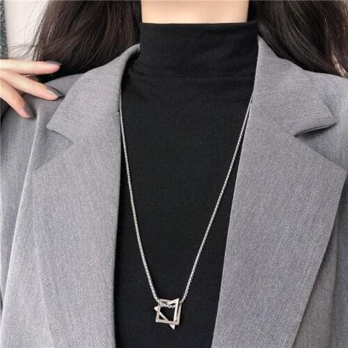 Fashion Autumn/Winter Long Joker Sweater Chain Pendant Personality Hip-Hop Simple Hoodie Chain Women High Sense Necklace