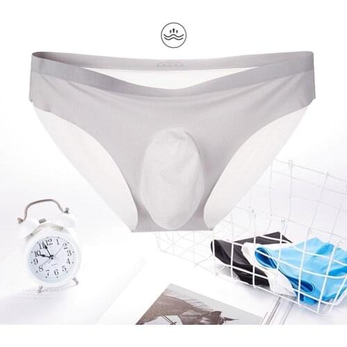 Men Seamless Underwear Soft Sexy Men Briefs Underpants Male Cool Ice Silk U Pouch Male Panties Gay Underwear Ropa Pants