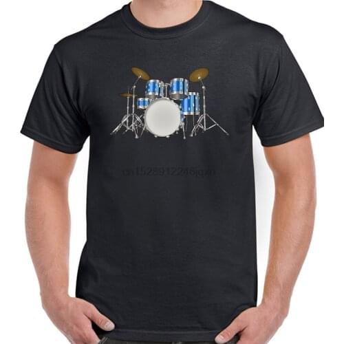 Coloured Drum Kit Mens T-Shirt Drumming Rock Drummer Band Keith Moon Sticks