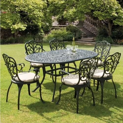 Set of 7-piece Best-selling cast aluminum table and chair Outdoor furniture metal furniture